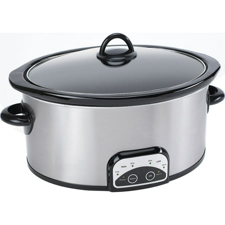 Smart Pot 6 Quart Slow Cooker Brushed Stainless Steel