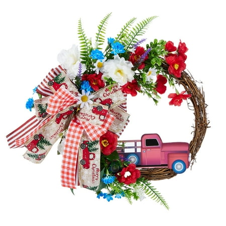 Independence Day Wreath Stripe Stars Printed Bowknot Ribbon Garland