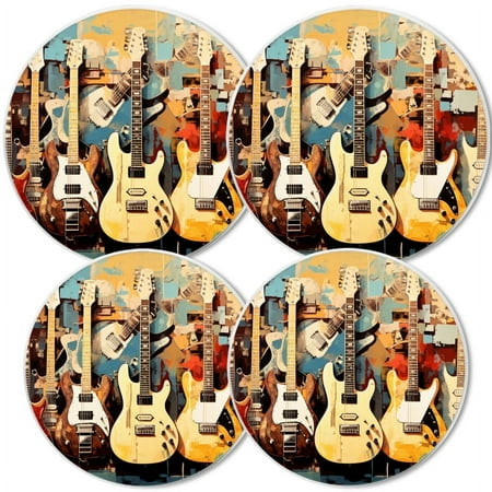 Electric Stove Burner Covers Set of 4 White Round Cover for Gas Stovetop 8 and 10 Inch Large Painting Depicting Various Electric Guitars
Electric Stove Burner Covers Set of 4 White Round Cover for Gas Stovetop 8 and 10 Inch Large Painting Depicting Various Electric Guitars