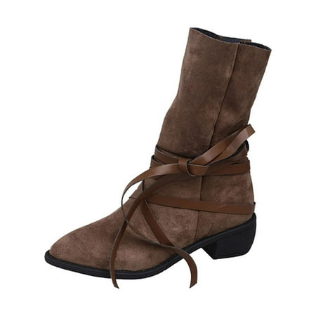 KBKYBUYZ Womens Comfy Bandage Solid Boots Women Pointed Toe Midheel Heel Boots Shoes
KBKYBUYZ Womens Comfy Bandage Solid Boots Women Pointed Toe Midheel Heel Boots Shoes