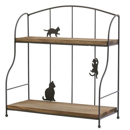 Delicate Storage Rack Double Layer Shelf Adorable Holder Rack Cat Metal Organizer for Home Kitchen Bathroom (Black)
Delicate Storage Rack Double Layer Shelf Adorable Holder Rack Cat Metal Organizer for Home Kitchen Bathroom (Black)