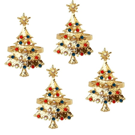 Sipeihong Napkin Holders 4pcs Christmas Tree Design Napkin Rings Rhinestone-studded Napkin Holders Napkin Buckles for Party Holiday Wedding (Golden)
Sipeihong Napkin Holders 4pcs Christmas Tree Design Napkin Rings Rhinestone-studded Napkin Holders Napkin Buckles for Party Holiday Wedding (Golden)