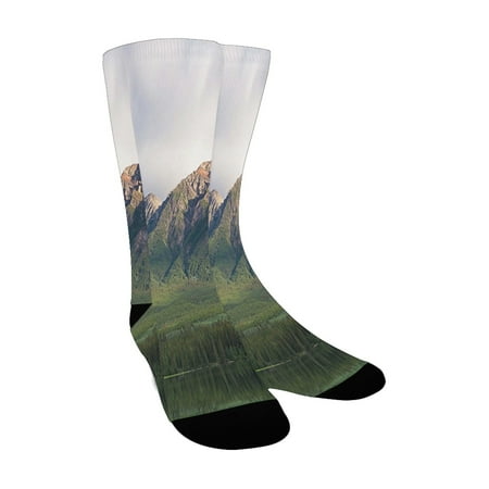 Scenery House Decor Pyramid Majestic Mountain above Valley Meadow Rural Countryside Print Green Whit Custom Socks for Women
Scenery House Decor Pyramid Majestic Mountain above Valley Meadow Rural Countryside Print Green Whit Custom Socks for Women