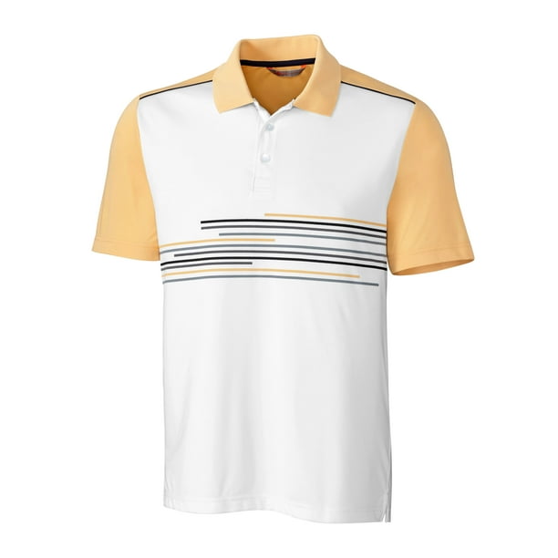 Cutter & Buck Men's Stagger Print Polo, Desert/Black - XL