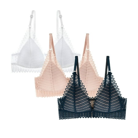 WZHKSN Women S Soft Lace Wirefree Bra 3-Pack