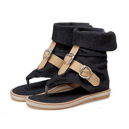 Aayomet Dressy Sandals Women Crossborder Summer Sandals Denim Leather Belt Buckle Color Contrast Clip Toe Women s Black 7.5
Aayomet Dressy Sandals Women Crossborder Summer Sandals Denim Leather Belt Buckle Color Contrast Clip Toe Women s Black 7.5