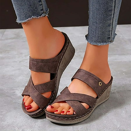 HOMBOM Slippers For Women Indoor And Outdoor Fashion Casual Cross Roman Style Low-heeled Slope Heel Women Slippers
HOMBOM Slippers For Women Indoor And Outdoor Fashion Casual Cross Roman Style Low-heeled Slope Heel Women Slippers