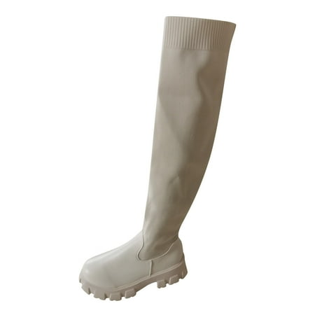 Solid color Boots for Women Fashion Thick Bottom Solid color Over-The-Knee Stretch High Boots Women Keen-High Boots PU Beige
Solid color Boots for Women Fashion Thick Bottom Solid color Over-The-Knee Stretch High Boots Women Keen-High Boots PU Beige