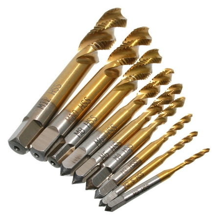 XWQ 9Pcs M2-M12 Titanium Plated Drill Bits Taps for Screw Machine Drilling Tools
XWQ 9Pcs M2-M12 Titanium Plated Drill Bits Taps for Screw Machine Drilling Tools