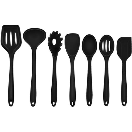 Kitchen Utensils Silicone Cooking Utensil Set of 7 Includes Turner Spoon Spatula Ladle Pasta Server Perfect for Baking Cooking Mixing Toxic Free & Heat-Resistant Dishwasher Safe-Black
Kitchen Utensils Silicone Cooking Utensil Set of 7 Includes Turner Spoon Spatula Ladle Pasta Server Perfect for Baking Cooking Mixing Toxic Free & Heat-Resistant Dishwasher Safe-Black