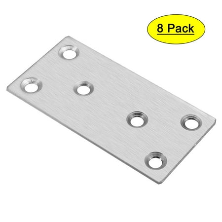 Uxcell Flat Stainless Steel Repair Mending Fixing Plate Brackets 80mmx40mm 8pcs