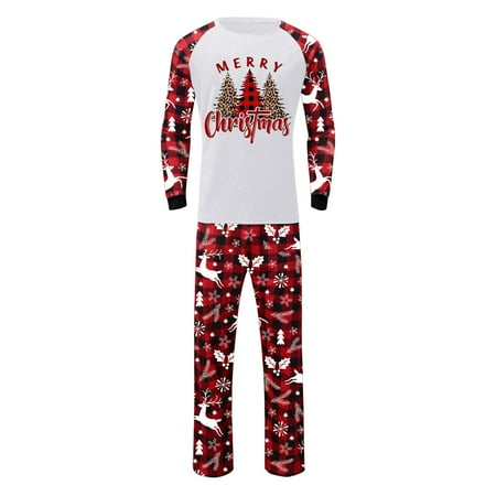 Christmas Gifts Family Christmas Pjs Matching Pajamas Sets 2022 Classic Red Plaid and Cute Elk Printed Clothes for Kids Womens Mens Christmas Gifts