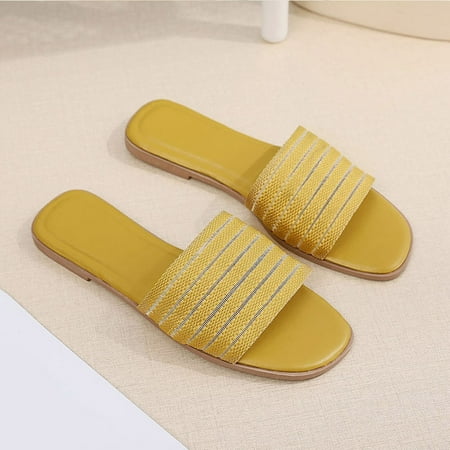 slipper for Women Ladies Shoes Summer Fashion Beach Slippers Soft Sole Flat Slippers PU Dress Sandals for Women Yellow
slipper for Women Ladies Shoes Summer Fashion Beach Slippers Soft Sole Flat Slippers PU Dress Sandals for Women Yellow