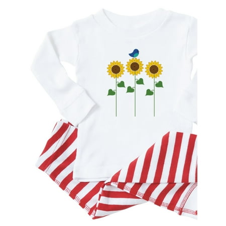 CafePress - Sunflower Garden Bird - Toddler Long Sleeve Pajama set