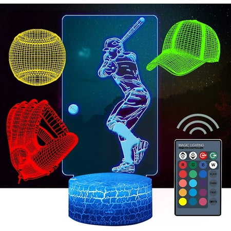 Shxx 4 Pcs 3d Baseball Night Light(baseball Baseball Cap Baseball Glove Playing Baseball) Dddnightlight Led Illusion Lamp 16 Color Change Remote C
Shxx 4 Pcs 3d Baseball Night Light(baseball Baseball Cap Baseball Glove Playing Baseball) Dddnightlight Led Illusion Lamp 16 Color Change Remote C