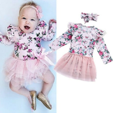 KelaJuan Baby Girl Romper Dress Set Flower Printed Tulle Ruffle Jumpsuit + Bowknot Headband Outfits
KelaJuan Baby Girl Romper Dress Set Flower Printed Tulle Ruffle Jumpsuit + Bowknot Headband Outfits
