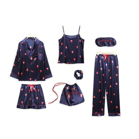 PIKADINGNIS Hot Summer Autumn 7 Pcs Set Silk Women Home Women Pajamas Print Short Long Sleeve Top Elastic Waist Pants Lounge Sleepwear Set
PIKADINGNIS Hot Summer Autumn 7 Pcs Set Silk Women Home Women Pajamas Print Short Long Sleeve Top Elastic Waist Pants Lounge Sleepwear Set