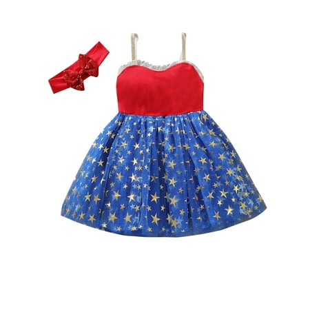 IROINNID Toddler Girls Independence Day Summer Sleeveless Cute Festival Dress