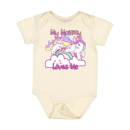 Inktastic My Mommy Loves Me Unicorn Gift Baby Boy or Baby Girl Bodysuit