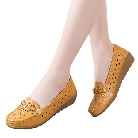 Womens Comfort Walking Flat Loafer Slip On Leather Loafer Comfortable Flat Shoes Outdoor Driving Hollow Out Shoes PU Yellow Flats Shoes for Women
Womens Comfort Walking Flat Loafer Slip On Leather Loafer Comfortable Flat Shoes Outdoor Driving Hollow Out Shoes PU Yellow Flats Shoes for Women