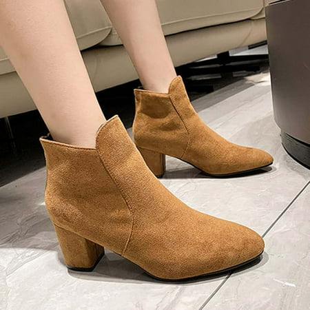 Zedker Womens Fall Boots 2022 Womens Boots Waterproof Women s Solid Color Flock Boots Chunky Heel High-Heels Short Boots Back Zipper Round-Toe Boots
Zedker Womens Fall Boots 2022 Womens Boots Waterproof Women s Solid Color Flock Boots Chunky Heel High-Heels Short Boots Back Zipper Round-Toe Boots