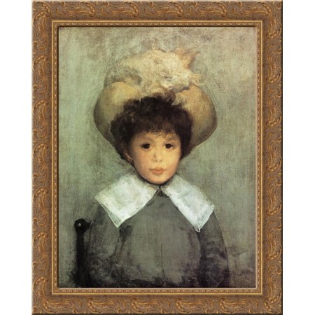 Arrangement in Grey Portrait of Master Stephen Manuel 24x20 Gold Ornate Wood Framed Canvas Art by James McNeill Whistler