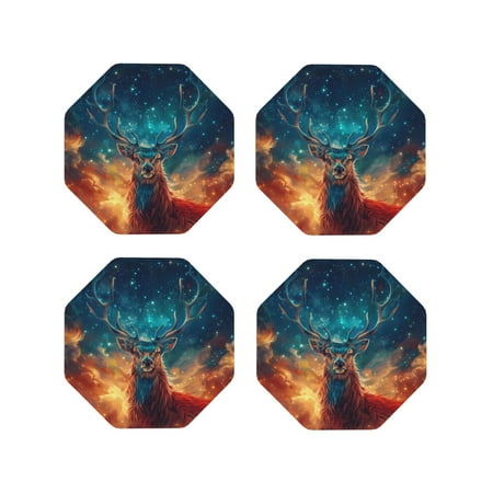 Lukts Celestial Stag Cosmic Glow Print Leather Drinks Coasters Set of 4 Suitable or Drinks Furniture Protection and Easy Clean up-Octagon
Lukts Celestial Stag Cosmic Glow Print Leather Drinks Coasters Set of 4 Suitable or Drinks Furniture Protection and Easy Clean up-Octagon