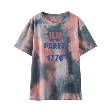 Bospose Tops Girls O-Neck Shirt Short Sleeve Shirt Girl Pink Bustier Top Women S Fashion Print T-Shirt Blouse Loose Tops Party Like It S Lady Tie-Dye Top T-Shirt M
Bospose Tops Girls O-Neck Shirt Short Sleeve Shirt Girl Pink Bustier Top Women S Fashion Print T-Shirt Blouse Loose Tops Party Like It S Lady Tie-Dye Top T-Shirt M