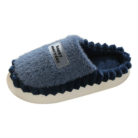 Mens Slippers Men Slippers Autumn And Winter Fashion And Comfortable Indoor Warm Flat Soft Non Slip Solid Color Slippers for Men Chemical Fiber Navy 39
Mens Slippers Men Slippers Autumn And Winter Fashion And Comfortable Indoor Warm Flat Soft Non Slip Solid Color Slippers for Men Chemical Fiber Navy 39