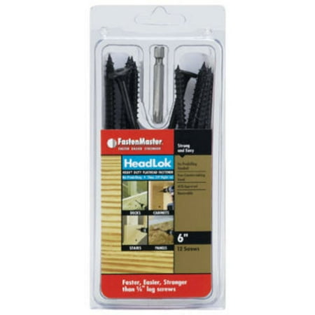 FastenMaster FMHLGM006-12 HeadLok Heavy Duty Flat Head Fastener 6 12-Pack