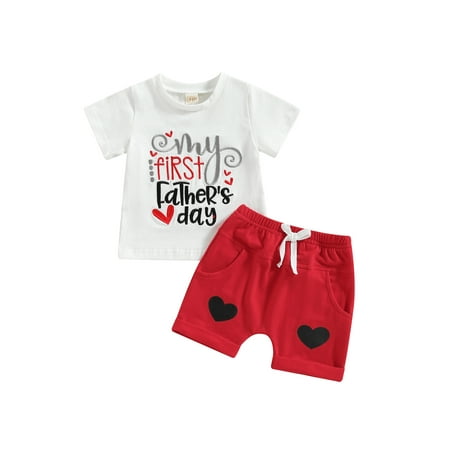 Father s Day Infant Outfits Baby Boys Girls Letter Embroidery Crew Neck Short Sleeve T-Shirts and Heart Print Shorts 2Pcs Suit(0-18Months)
Father s Day Infant Outfits Baby Boys Girls Letter Embroidery Crew Neck Short Sleeve T-Shirts and Heart Print Shorts 2Pcs Suit(0-18Months)
