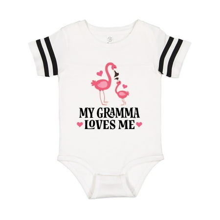 Inktastic Gramma Loves Me Girl Flamingo Gift Baby Girl Bodysuit