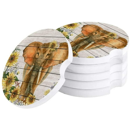 KXMDXA Elephant and Summer Sunflower on Wood Board Set of 2 Car Coaster for Drinks Absorbent Ceramic Stone Coasters Cup Mat with Cork Base for Home Kitchen Room Coffee Table Bar Decor
KXMDXA Elephant and Summer Sunflower on Wood Board Set of 2 Car Coaster for Drinks Absorbent Ceramic Stone Coasters Cup Mat with Cork Base for Home Kitchen Room Coffee Table Bar Decor