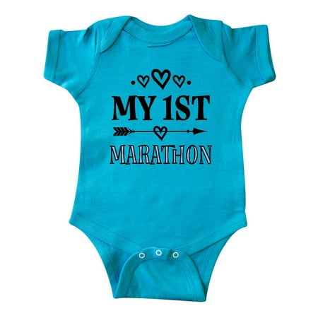 Inktastic My 1st Marathon Fitness Running Gift Baby Girl Bodysuit