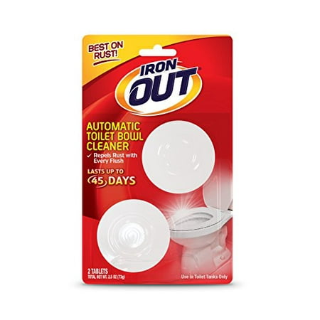 Iron Out AT12N Automatic Toilet Bowl Cleaner-2.1 Ounces/2 Uses-Rust and Hard Water Stain Repellent Cleans with Each Flush
Iron Out AT12N Automatic Toilet Bowl Cleaner-2.1 Ounces/2 Uses-Rust and Hard Water Stain Repellent Cleans with Each Flush