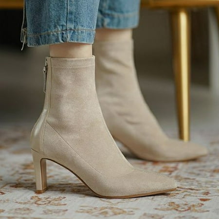 ZMHEGW Boots For Women Ankle Autumn And Winter Stiletto Pointed Toe Solid Color Comtable Back Zipper Boots Shoes
ZMHEGW Boots For Women Ankle Autumn And Winter Stiletto Pointed Toe Solid Color Comtable Back Zipper Boots Shoes