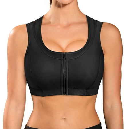 Nebility High Impact Sports Bras for Women Front Zipper Racerback Sports Bra Padded Workout Bra Wirefree TopsBlack 3X-Large)
Nebility High Impact Sports Bras for Women Front Zipper Racerback Sports Bra Padded Workout Bra Wirefree TopsBlack 3X-Large)