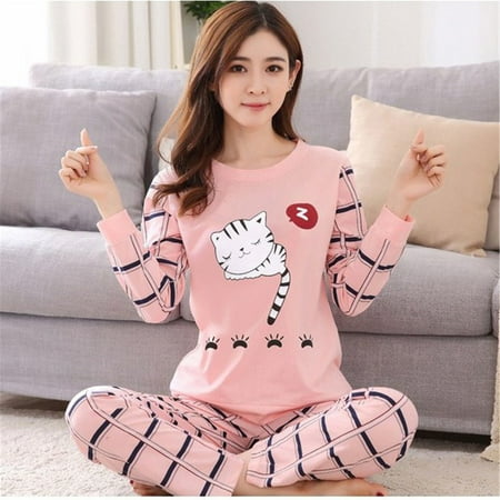 Woman O-neck Loose Long Sleeves Shirt + Long Pants Pajamas Two-piece Suit Please buy one or two sizes up
Woman O-neck Loose Long Sleeves Shirt + Long Pants Pajamas Two-piece Suit Please buy one or two sizes up