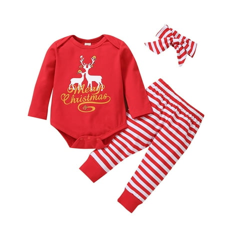 Fesfesfes Newborn Baby Jumpsuit Girl Long Sleeve Christmas Cartoon Romper Bodysuit+Stripe Pants Set Clearance Under $10
Fesfesfes Newborn Baby Jumpsuit Girl Long Sleeve Christmas Cartoon Romper Bodysuit+Stripe Pants Set Clearance Under $10
