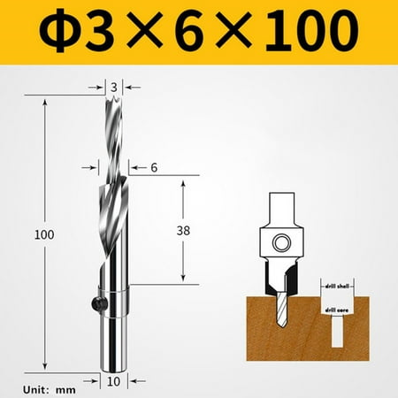 BAMILL Woodworking Salad Drill 10mm Shank Countersunk Head Two-stage Stepped Drill Bit
BAMILL Woodworking Salad Drill 10mm Shank Countersunk Head Two-stage Stepped Drill Bit