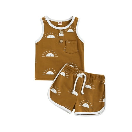 Musuos Baby 2PCS Pants Suit Sleeveless Sun Patterns O-Neck T-Shirt Elastic Waistband Short Pants Toddler Summer Wear Clothes
Musuos Baby 2PCS Pants Suit Sleeveless Sun Patterns O-Neck T-Shirt Elastic Waistband Short Pants Toddler Summer Wear Clothes