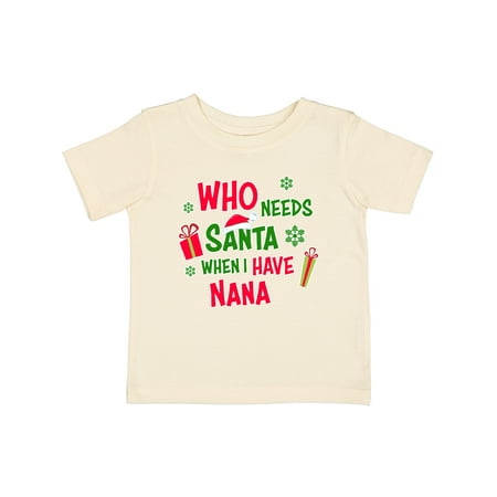 Inktastic Who Needs Santa when I Have Nana Gift Baby Boy or Baby Girl T-Shirt