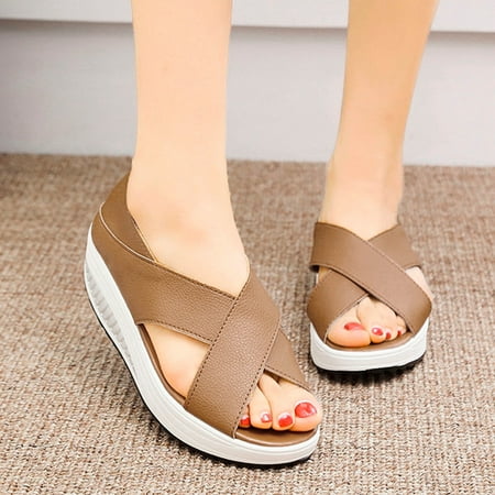 Fashion Women Summer Sandals Peep Toe Thick Bottom Comfortable Sports Shoes