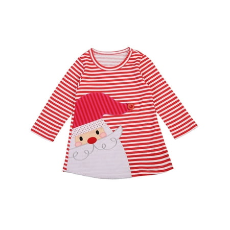 Youweixiong Toddler Little Girls T-Shirt Dress Striped Santa Claus Pattern Long Sleeve Dress Round Neck Loose Fall Spring Clothes
Youweixiong Toddler Little Girls T-Shirt Dress Striped Santa Claus Pattern Long Sleeve Dress Round Neck Loose Fall Spring Clothes