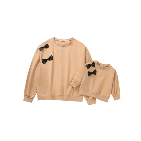 Mother Daughter Matching Outfits Fashion Bow Decor Parent-Child Sweatshirt Casual Khaki Long Sleeve Pullover
Mother Daughter Matching Outfits Fashion Bow Decor Parent-Child Sweatshirt Casual Khaki Long Sleeve Pullover