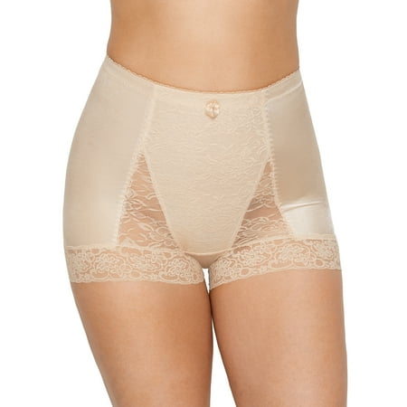 Women s Rhonda Shear 3867B Pin Up Girl Lace Control Panty (Nude 2X)
