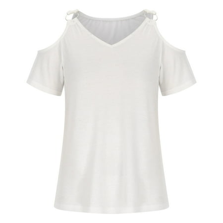 Simplmasygenix Women Tops Summer Clearance Women Summer Sexy T- Shirt Cold Shoulder Pullover Blouse V-Neck Short Sleeve Solid Tops
Simplmasygenix Women Tops Summer Clearance Women Summer Sexy T- Shirt Cold Shoulder Pullover Blouse V-Neck Short Sleeve Solid Tops