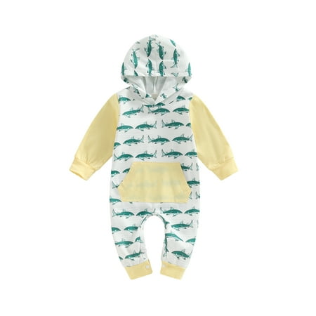 Bagilaanoe Newborn Baby Girl Boys Hooded Jumpsuit Dolphin Print Long Sleeve Bodysuit 3M 6M 12M 18M 24M Infant One Piece Romper
Bagilaanoe Newborn Baby Girl Boys Hooded Jumpsuit Dolphin Print Long Sleeve Bodysuit 3M 6M 12M 18M 24M Infant One Piece Romper