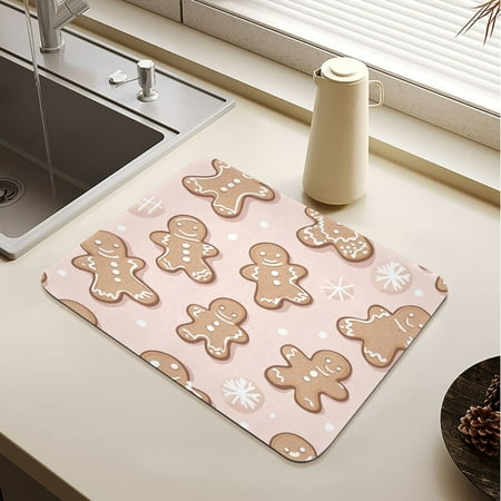 A Pattern with Adorable Gingerbread Cookies Drying Mat Diatomaceous Earth Super Absorbent Slip Rubber Sole Heat Resistant 230 Degrees Fahrenheit 23.6×19.7in
A Pattern with Adorable Gingerbread Cookies Drying Mat Diatomaceous Earth Super Absorbent Slip Rubber Sole Heat Resistant 230 Degrees Fahrenheit 23.6×19.7in