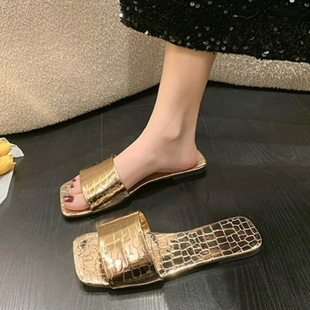 WQJNWEQ Women s Flats Shoes Leisure Summer Square Toe Flip-flops Sequined Solid Color Beach Sandals Comfort
WQJNWEQ Women s Flats Shoes Leisure Summer Square Toe Flip-flops Sequined Solid Color Beach Sandals Comfort